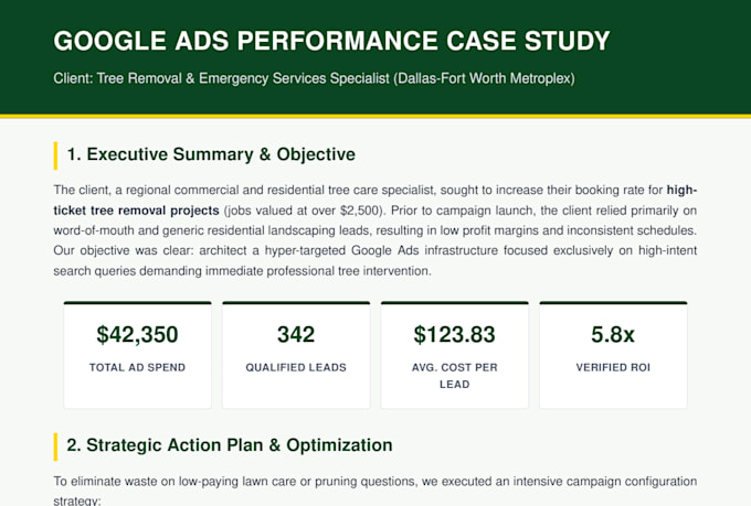 generate leads through google ads for tree service